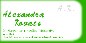alexandra kovats business card